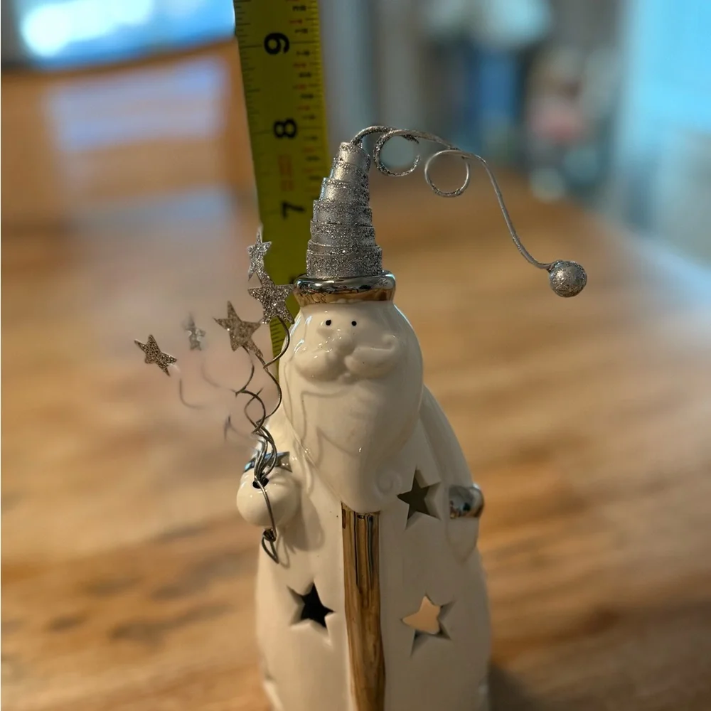 Silver and White Holiday Santa Figurine